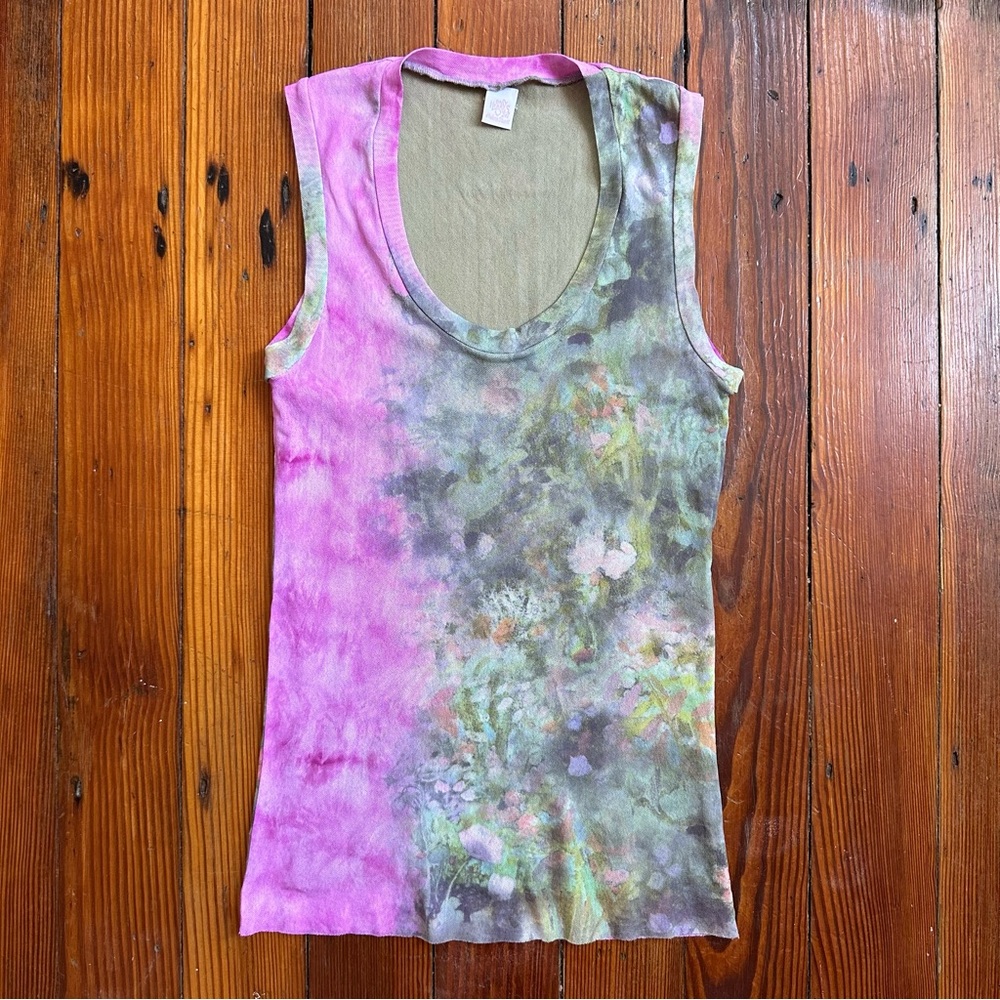 Only Hearts layered scoop neck sleeveless top with watercolor floral print Small